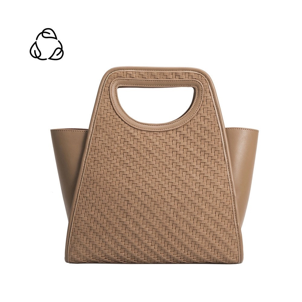 Melie Bianco Dena Recycled Vegan Top Handle Bag in Taupe - Picture 2 of 10